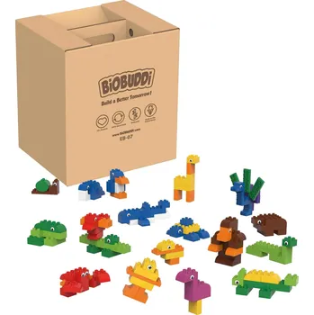 ostatní stavebnice EKO Stavebnice BioBUDDi - edukativní set se zvířátky (244 dílků, 18 vzdělávacích kartiček)