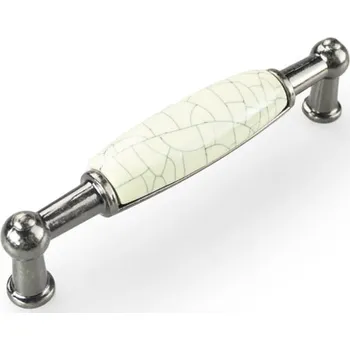 Nábytkové kování Interex design Úchytka LUNAS DUO / Starostříbro - Prasklý porcelán 96 mm