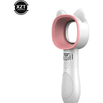 Domácí ventilátor Mini USB ventilátor bez lopatek s motivem kočky - Růžová