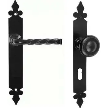 Dveřní kování Walteco Klika - koule BASEL, zámek BB, rozteč 72mm, černá