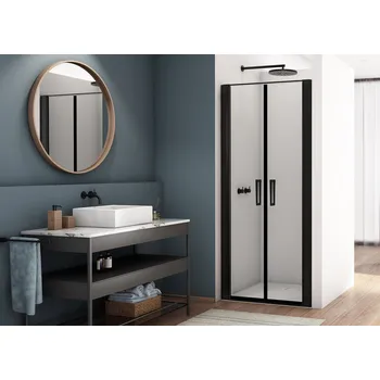 Sprchové dveře D22T2 - dvoukřídlé dveře 120 cm, profil černý D22T212006