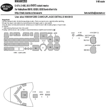Plastikový model New Ware 1/48 Mask C-47A, C-48C, DC-3 BASIC (TRUMP)