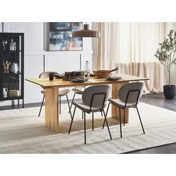 Jídelní stůl přírodní jasan MDF kaučukové dřevo 180 x 90 cm dřevěné nohy obdélníkový přírodní minimalistický skandinávský styl kuchyně Beliani