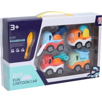 autíčko ŠROUBOVACÍ VOZIDLA - 4 kusy