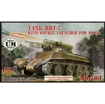Plastikový model Unimodel 1/72 Tank RBT-7 w/ Rocket Launcher for RS-132
