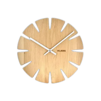 Hodiny VLAHA Přírodní bukové hodiny vyrobené v Čechách se stříbrnými ručkami ⌀32,5cm s vůní dřeva VCT1010 (hodiny s vůní bukového dřeva a certifikátem pravosti a datem výroby)