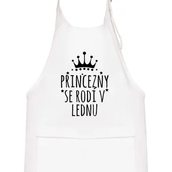 Kuchyňská zástěra Princezny se rodí v lednu - Dětská zástěra na vaření - Univerzální velikost ( Bílá )