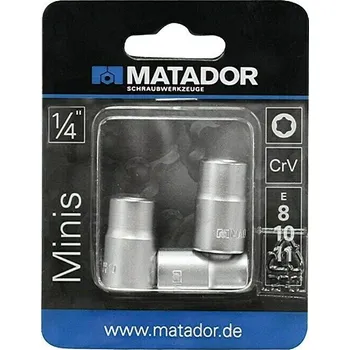 Gola hlavice Matador Sada hlavic 1/4", velikost: 8, 10, 11 mm, 3 ks 920909030