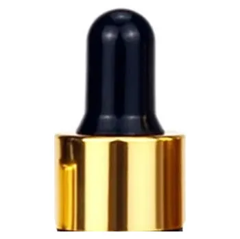 Skleněné lahvičky s kapátkem | 20 kusů - Zlatá s černou,5 ml,Jantarová skleněná láhev