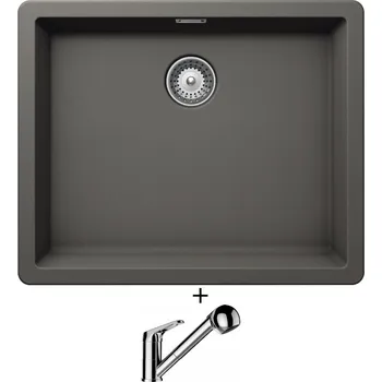 Granitový dřez Granitový dřez SET Schock GREENWICH N-100L Silverstone + Schock COSMO 525122 chrom