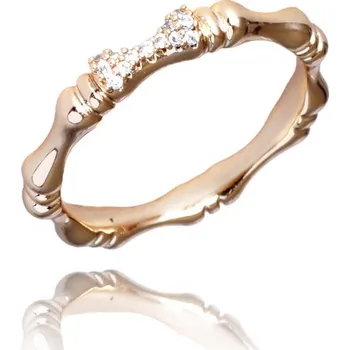 Prsten Flamenco Mystique Pozlacený prsten z chirurgické oceli s zirkony, velikost US8 EU17, odolný vůči povětrnostním vlivům Velikost prstenu: US6 EU11