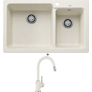 Granitový dřez Granitový dřez SET Blanco NAYA 8 bílá soft 527130 + Blanco MIDA-S bílá soft 526968