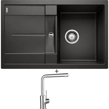 Granitový dřez Granitový dřez SET Blanco METRA 45 S černá 525915 + Blanco MILA chrom 519414