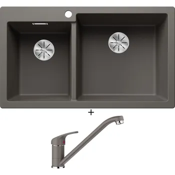 Granitový dřez Granitový dřez SET Blanco PLEON 9 šedá vulkán 527325 + Blanco DARAS šedá vulkán 526934