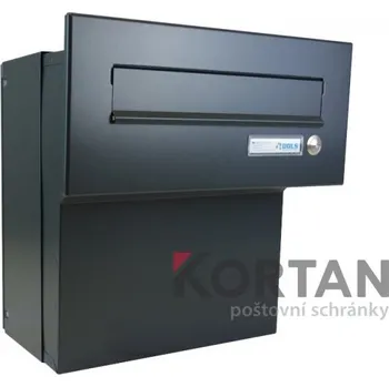 Poštovní schránka 1x poštovní schránka F-041 k zazdění do sloupku + čelní deska se zvonkem ČD-2 RAL 9005 - černá