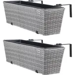 Ratanový květináč truhlík šedá