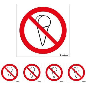 Značení Walteco Zákaz vstupu se zmrzlinou 90x90mm, samolepka Množství: 5 ks