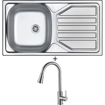 Nerezový dřez Nerezový dřez SET Sinks OKIO 780 M nerez matný + Laveo BONA BAB 269U nerez
