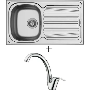 Nerezový dřez Nerezový dřez SET Pyramis SPARTA (86x50) 1B 1D nerez + Pyramis OSSIA chrom