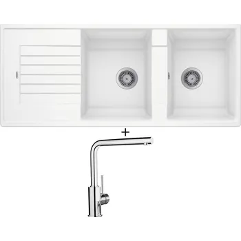 Granitový dřez Granitový dřez SET Blanco ZIA 8 S bílá 515597 + Blanco MILA chrom 519414