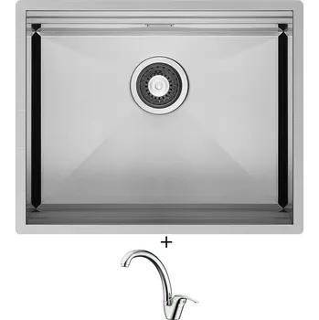 Nerezový dřez SET Pyramis ZEUS (50x40) 1B nerez + Pyramis OSSIA chrom