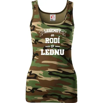 Dámské tričko Legendy se rodí v lednu - Dámské Maskáčové tílko - S ( Hnědý maskáč )