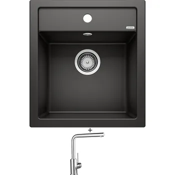 Kuchyňský dřez Granitový dřez SET Blanco DALAGO 45 černá + Blanco MILA chrom 519414