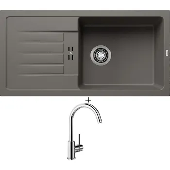 Granitový dřez Granitový dřez SET BLANCO FAVUM XL 6 S šedá vulkán 527267 + Blanco MIDA chrom 517742