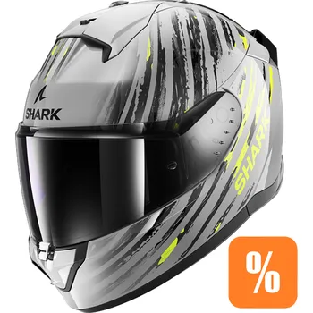 Helma na motorku Shark ridill 2 assya, černá/lesklá/šedá/žlutá barva, velikost l(59-60)