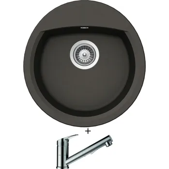 Granitový dřez Granitový dřez SET Schock MANHATTAN R-100 Asphalt + Schock EVINAS 577120 nerez