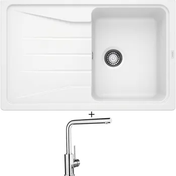 Kuchyňský dřez Granitový dřez SET Blanco SONA 45 S bílá 519665 + Blanco MILA chrom 519414