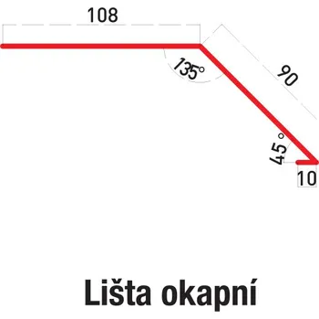 Střecha Lišta okapní BRAVO Barva: RAL 9005 - Černá, Velikost: 1 metr