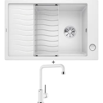 Granitový dřez Granitový dřez SET Blanco ELON XL 6 S bílá + excentrické ovládání + Blanco MILI bílá 523107