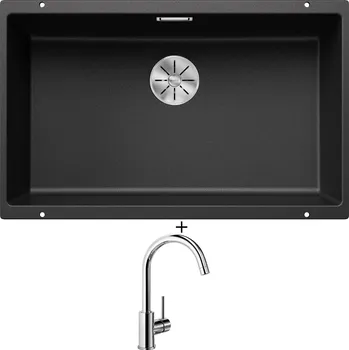 Granitový dřez Dřez pod desku SET Blanco SUBLINE 700 U antracit 523442 + Blanco MIDA chrom 517742