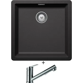 Granitový dřez Dřez pod desku SET Schock GREENWICH N-100 U Stone + Schock EVINAS 577120 nerez