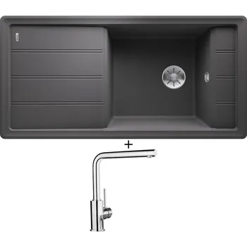 Granitový dřez Granitový dřez SET Blanco FARON XL 6 S šedá skála 524804 + Blanco MILA chrom 519414