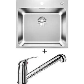 Nerezový dřez Nerezový dřez SET Blanco SOLIS 500-IF/A nerez kartáčovaný s excentrem PushControl 526124 + Blanco DARAS-S chrom 517731