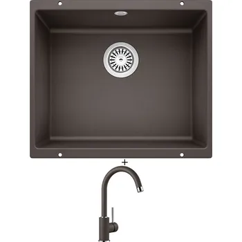 Kuchyňský dřez Dřez pod desku SET Blanco ROTAN 500 U kávová 521353 + Blanco MIDA kávová 519423