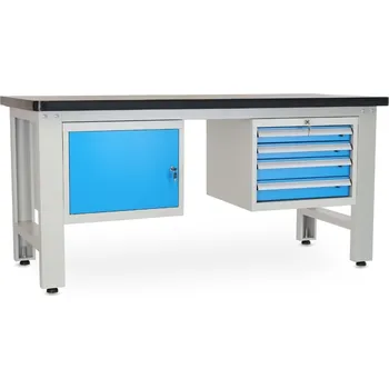 Dílenský stůl Dílenský stůl Solid MDF-14, 180 cm, 2 závěsné boxy, černá