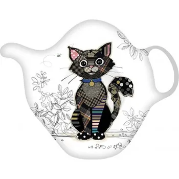 Talíř Talířek na čajové sáčky BUG ART Kocour s rolničkou (čajítko kočka, podčajník s kočkou)