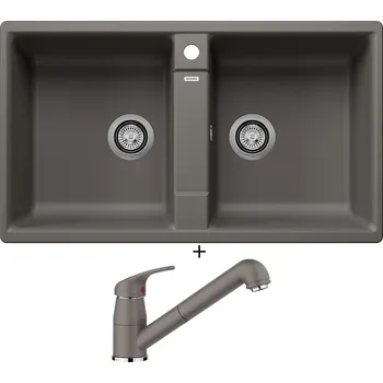 Granitový dřez Granitový dřez SET Blanco ZIA 9 šedá vulkán 527393 + Blanco DARAS-S šedá vulkán 526936