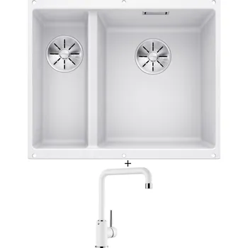 Granitový dřez Dřez pod desku SET Blanco SUBLINE 340/160 U bílá 523562 + Blanco MILI bílá 523107