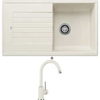 Kuchyňský dřez Granitový dřez SET Blanco ZIA 5 S bílá soft 527204 + Blanco MIDA bílá soft 526966