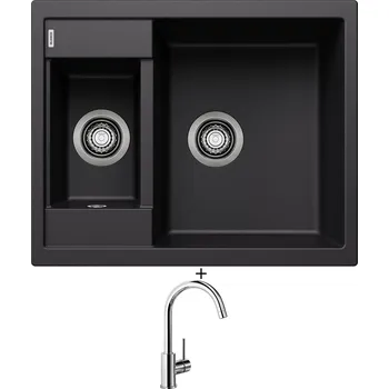 Granitový dřez Granitový dřez SET Blanco METRA 6 černá 525923 + Blanco MIDA chrom 517742