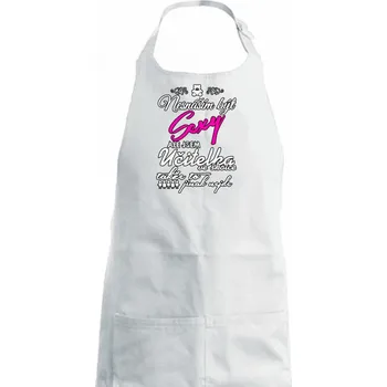 Kuchyňská zástěra Nesnáším být sexy - Učitelka ve školce - Dámská zástěra na vaření - Univerzální velikost ( Bílá )