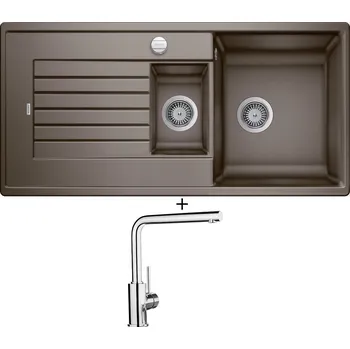 Kuchyňský dřez Granitový dřez SET Blanco ZIA 6 S kávová s excentrem 515071 + Blanco MILA chrom 519414