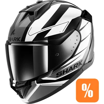 Helma na motorku Shark d-skwal 3 sizler barva bílá/černá/matná/šedá, velikost xs(53-54)