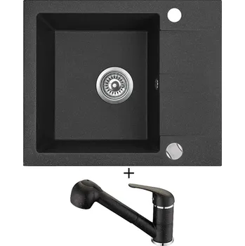 Granitový dřez Granitový dřez SET Laveo SHIRE černá + Laveo DAGA BLG 769D černá