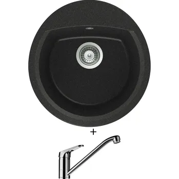 Granitový dřez Granitový dřez SET Schock MANHATTAN R-100 Onyx + Schock COSMO 525001 chrom