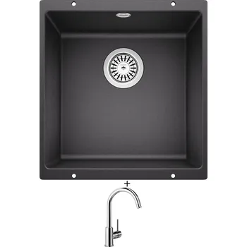 Granitový dřez Dřez pod desku SET Blanco ROTAN 400 U antracit 521332 + Blanco MIDA chrom 517742